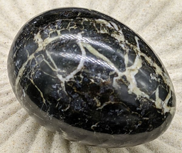 Schwarze Marmor Ei ca. 5,5-6 cm